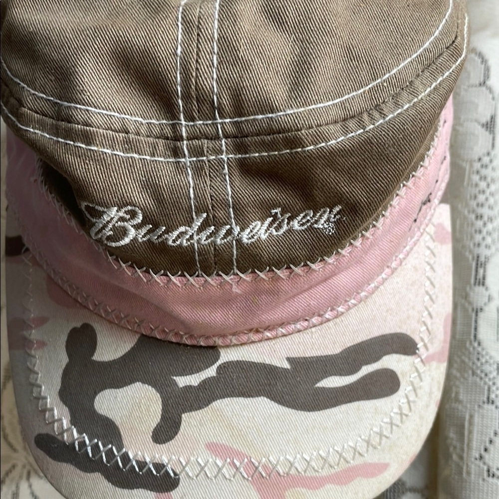 Budweiser Pink and Brown Camo Hat. New without Tags